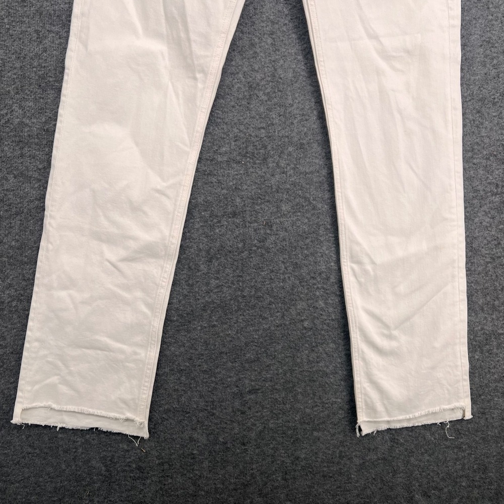 G-Star Raw Noxer Straight Jeans Mens Off White Ecru Frayed Hem Pants 6-Pocket - Picture 4 of 15
